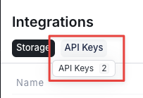 The API Keys page