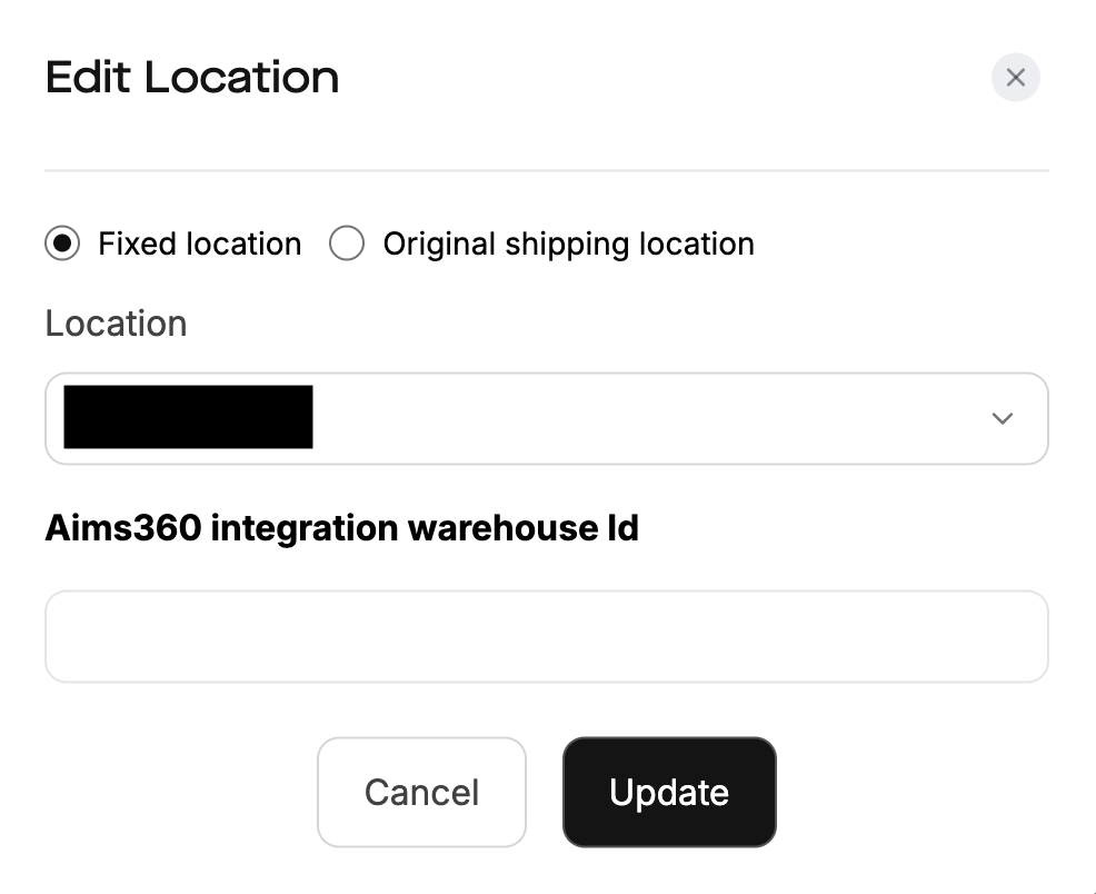 AIMS360 Warehouse ID