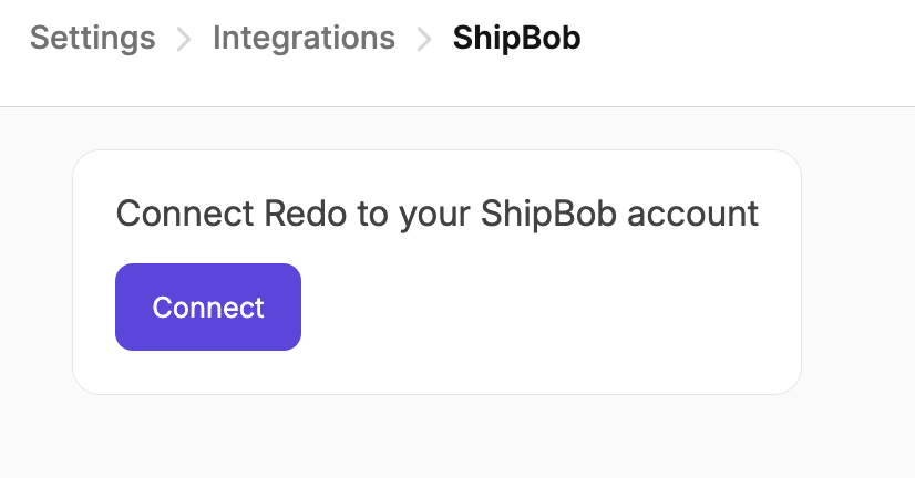 ShipBob Connect Page