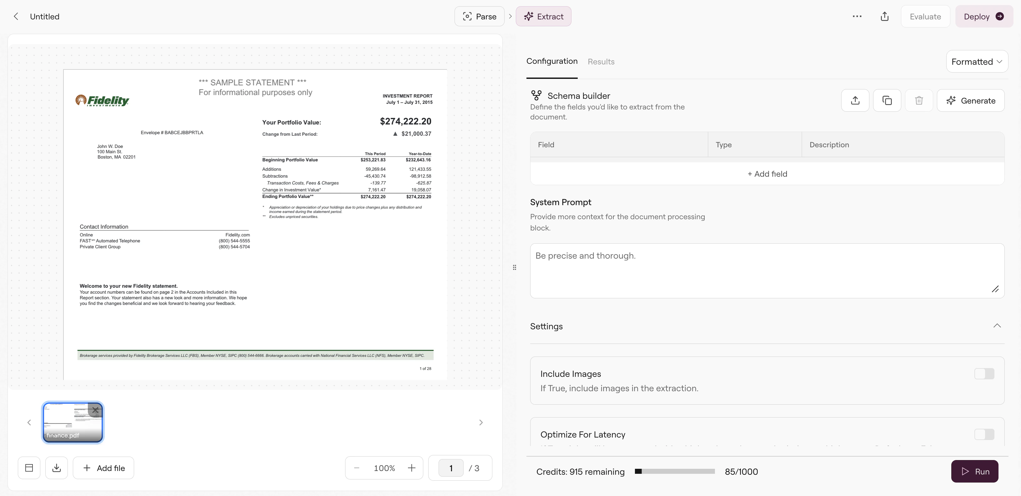 Extract Pipeline Example