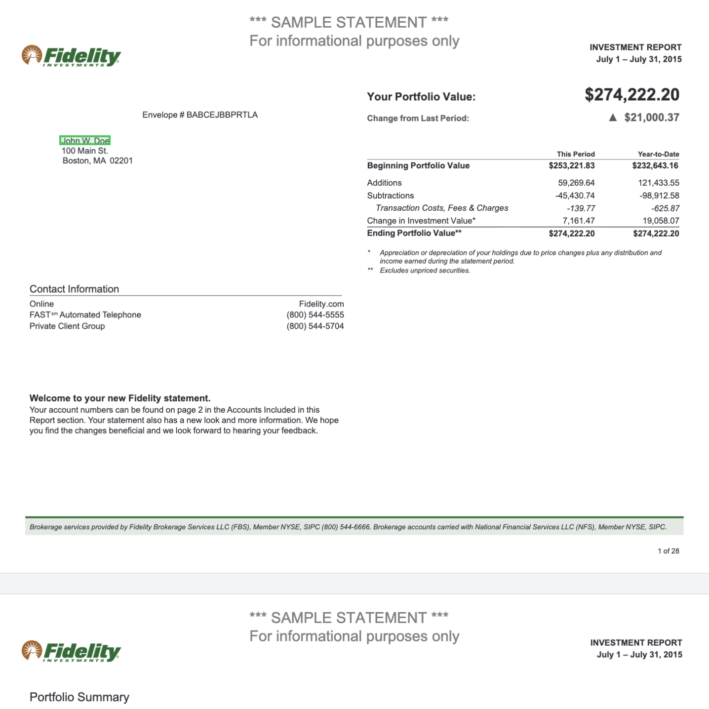 Finance Statement Finance Statement