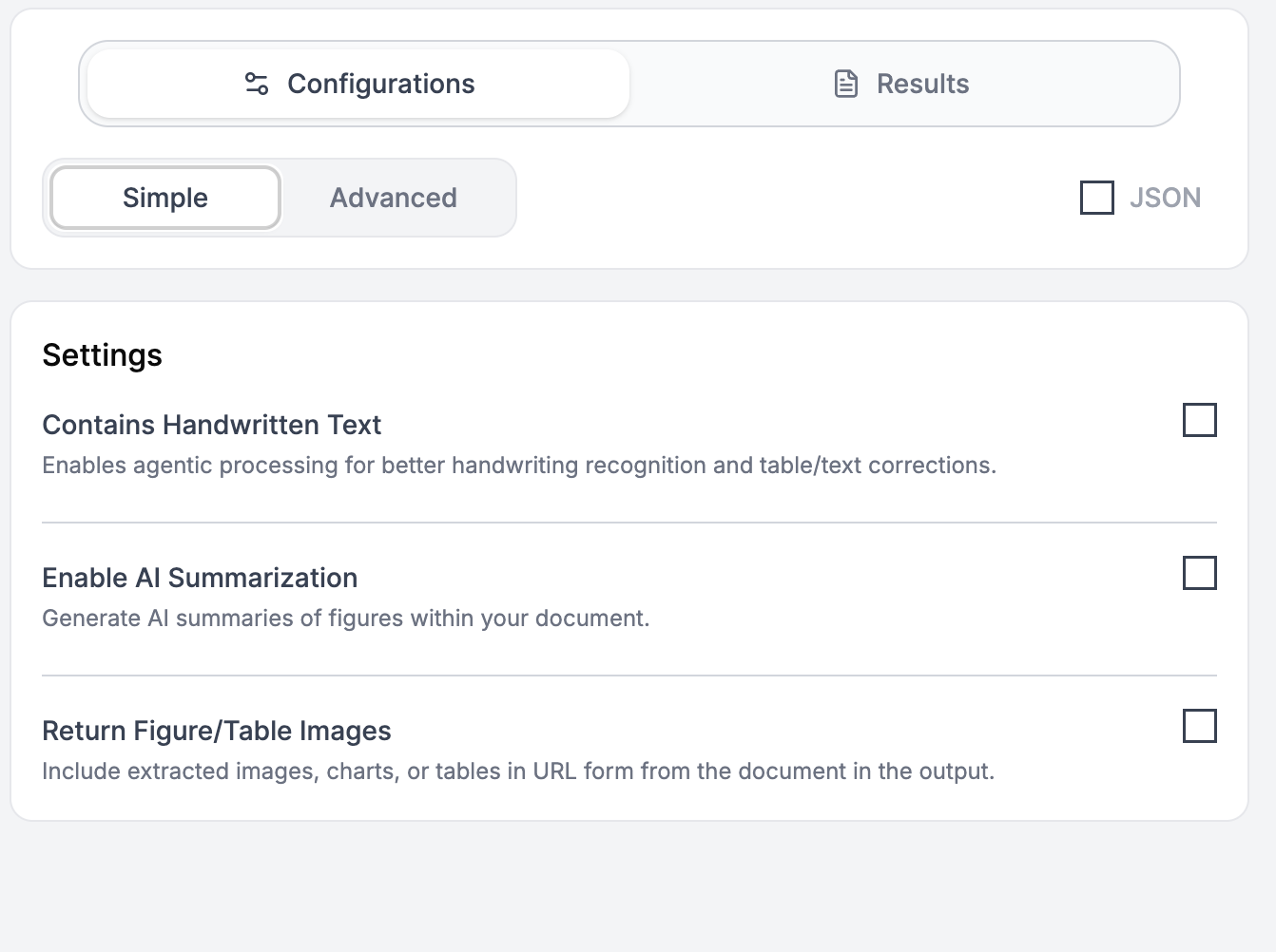 Simple configuration mode