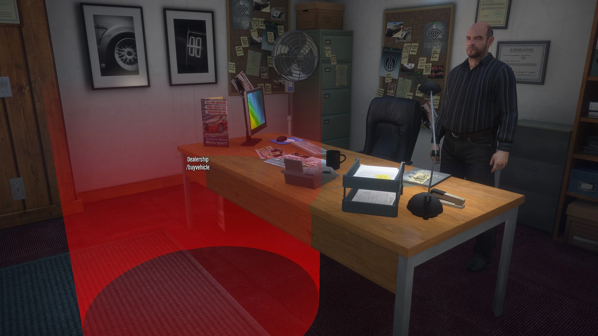 The /buyvehicle marker at Premium Deluxe Motorsport