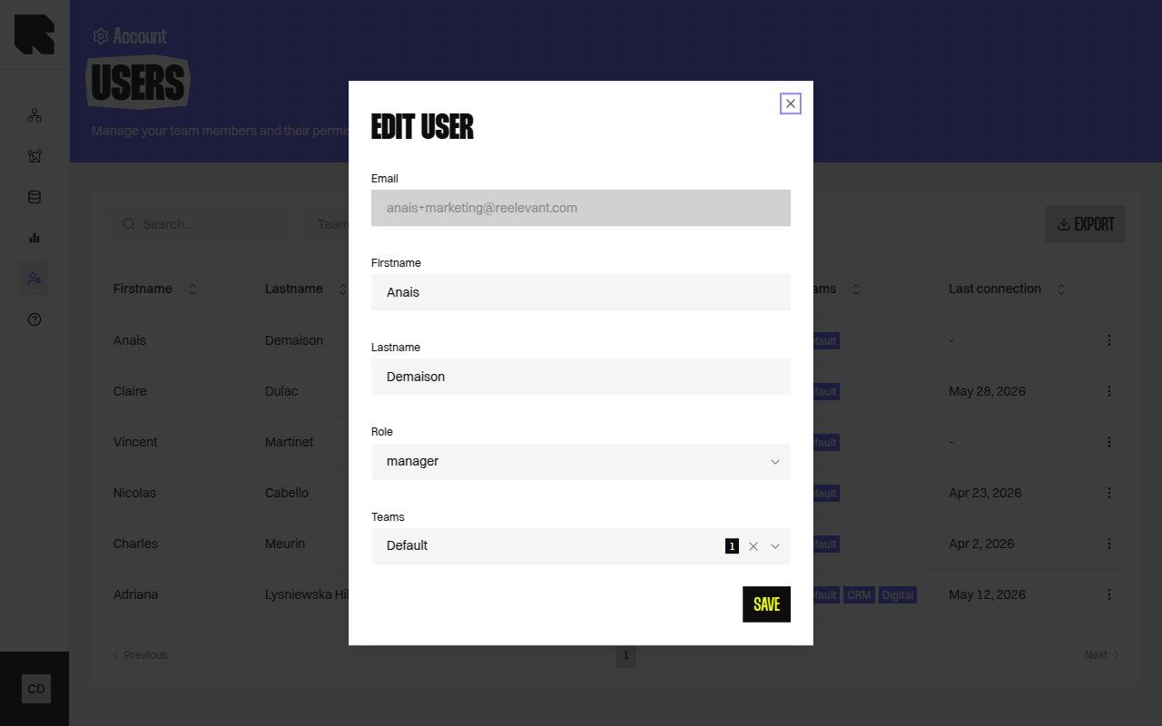 Roles listing page showing roles table with permissions