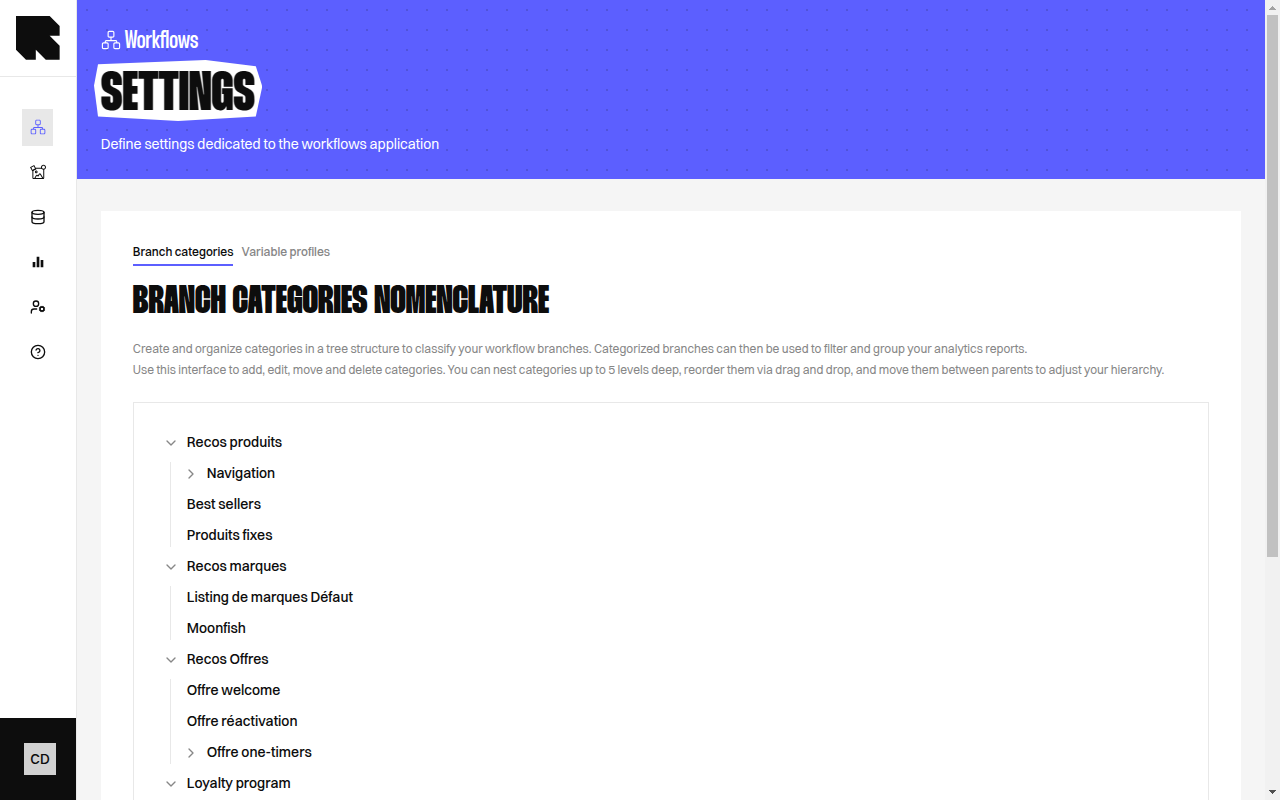Integration configuration page in the browser extension