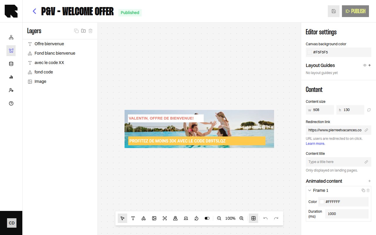 Content editor toolbar showing component type buttons