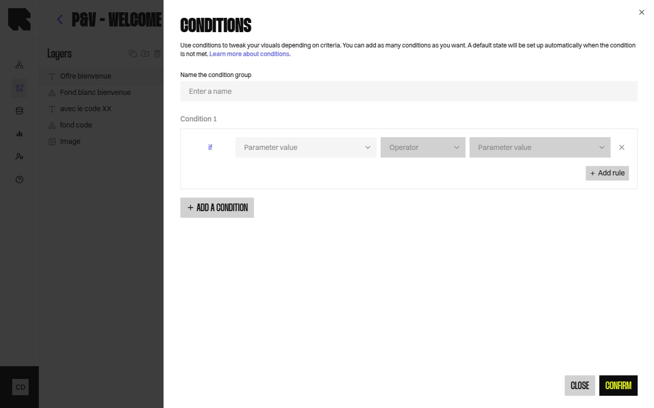 Condition configuration panel showing condition rules