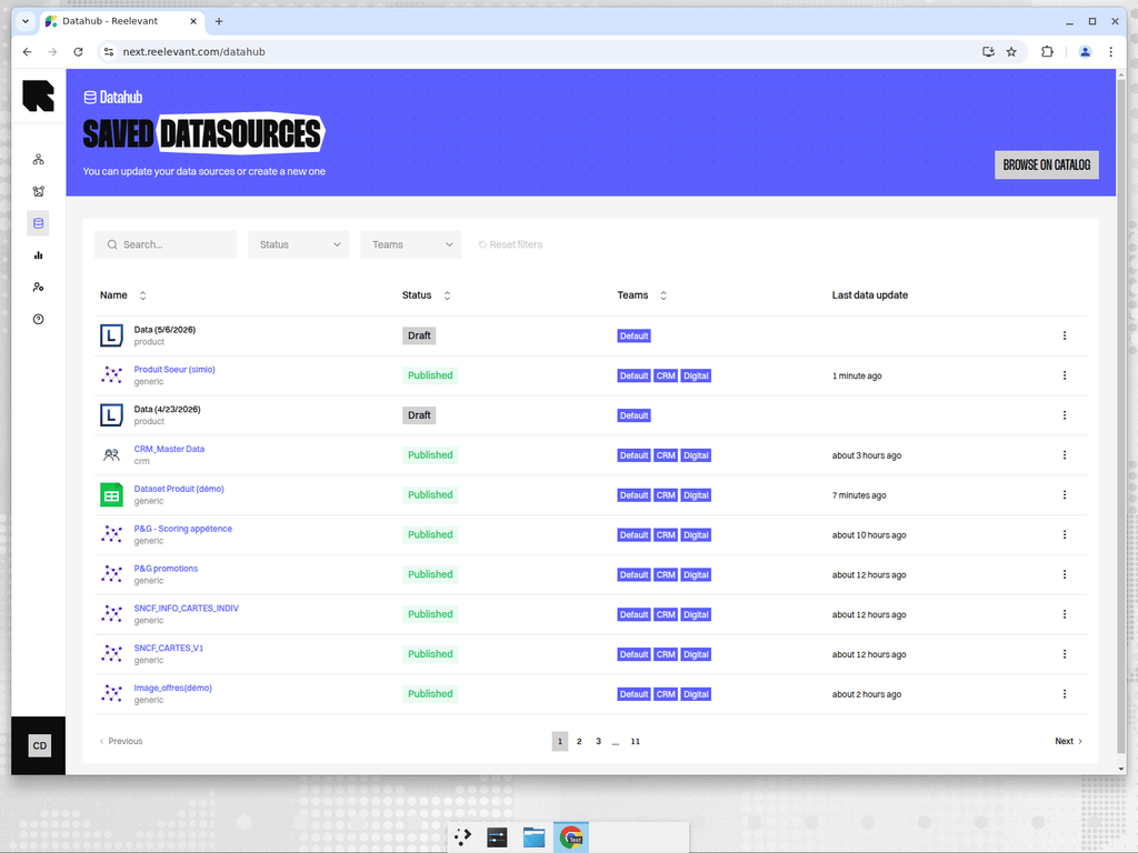 Datasource creation wizard showing configuration steps