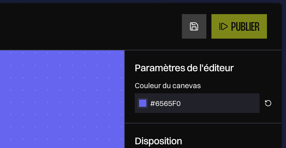 Canvas background color configuration