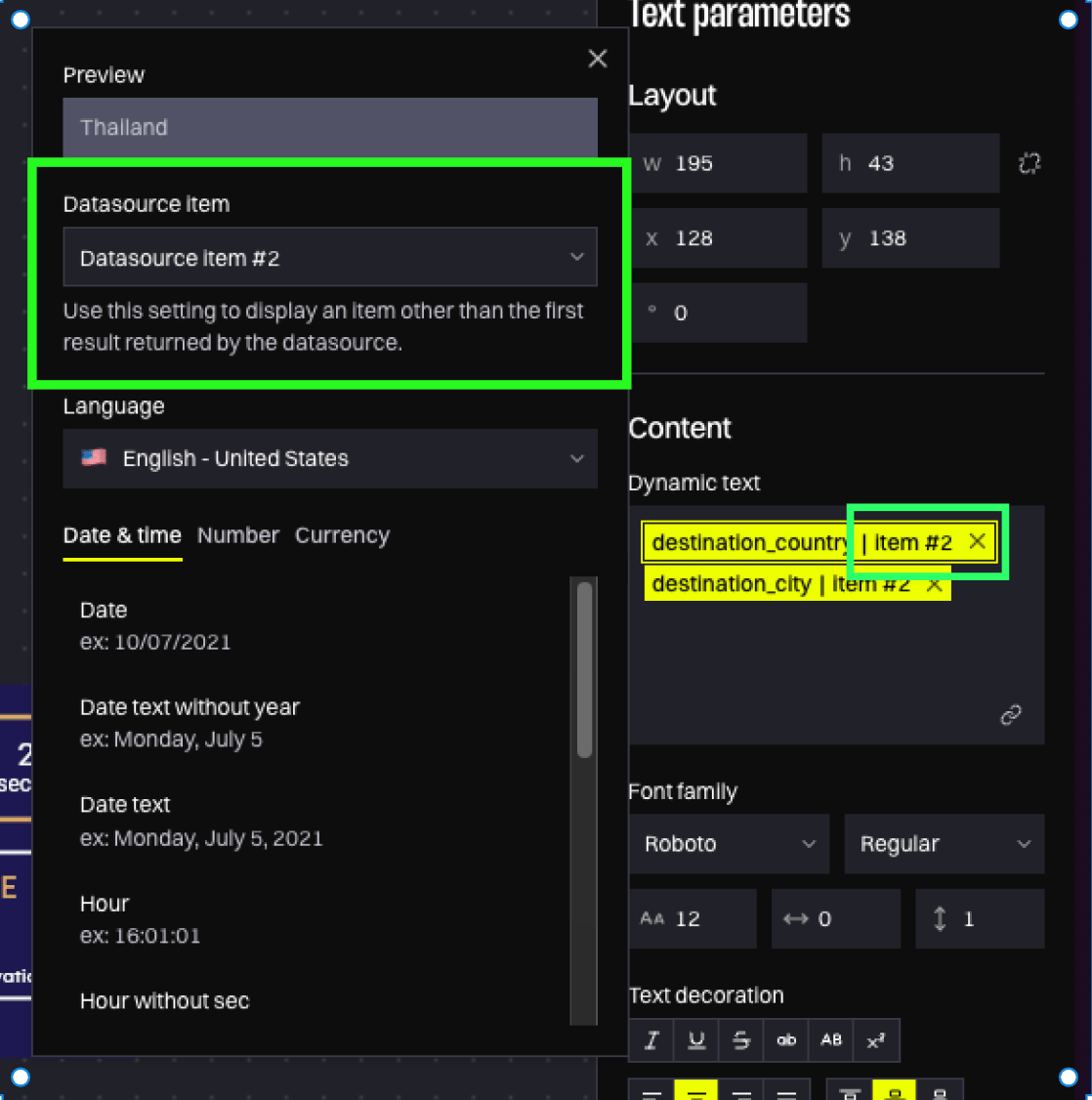 Datasource element picker in content editor