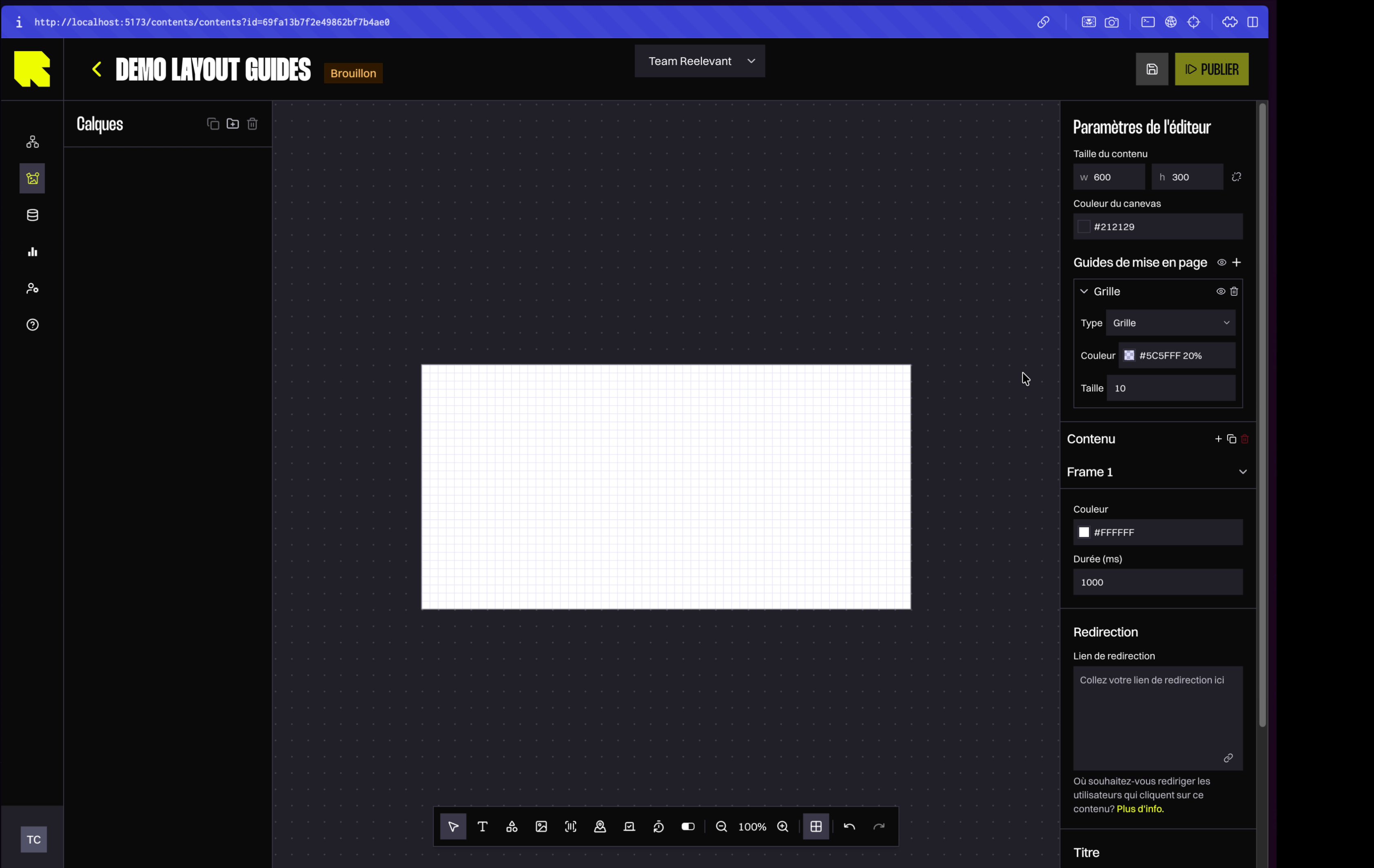 Layout guides in the content editor