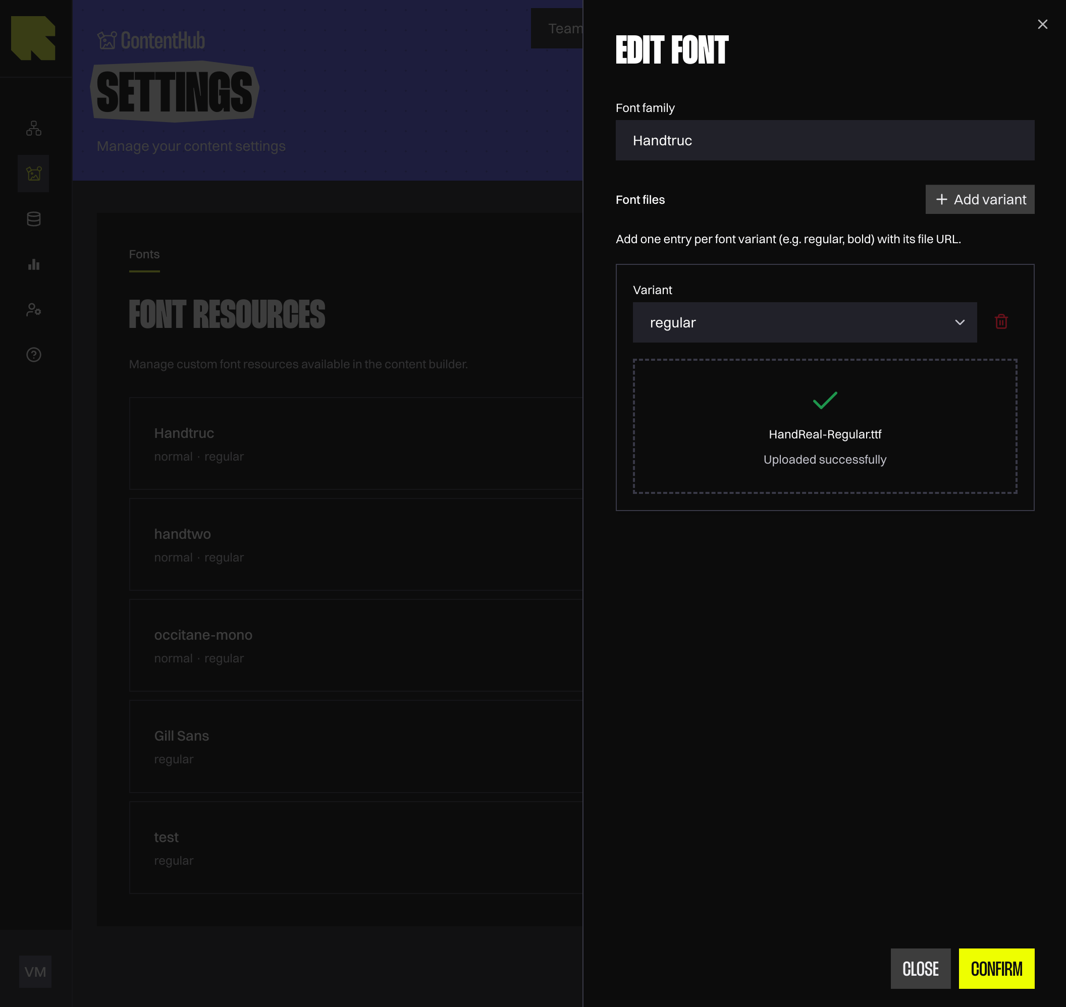Workflow settings - variable profiles