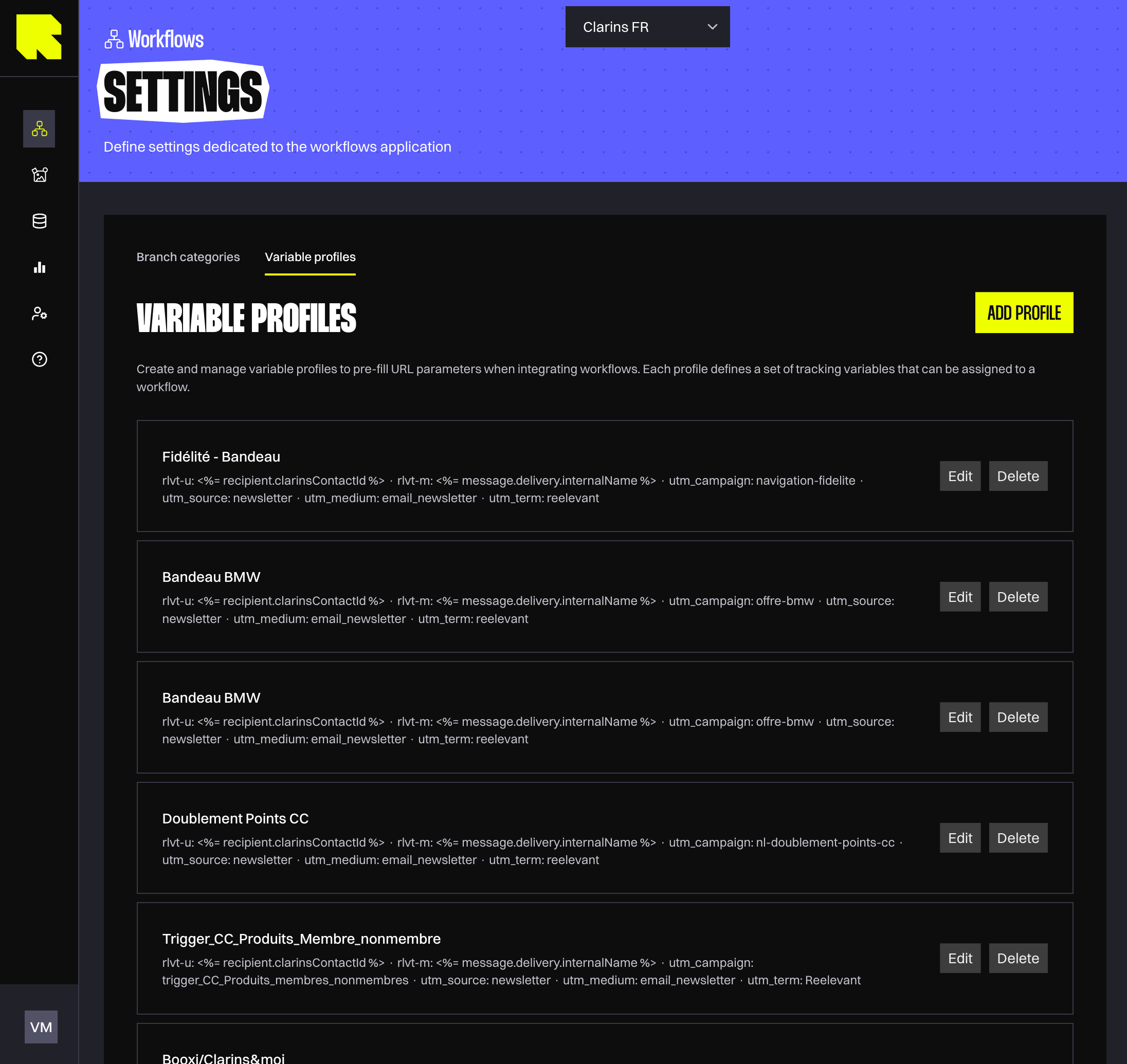 Analytics settings - attribution