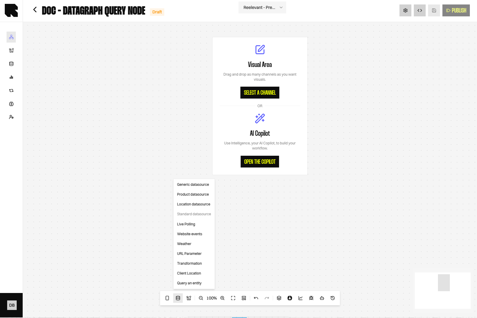 Data menu of the Workflow editor with the Query an entity option at the bottom of the list