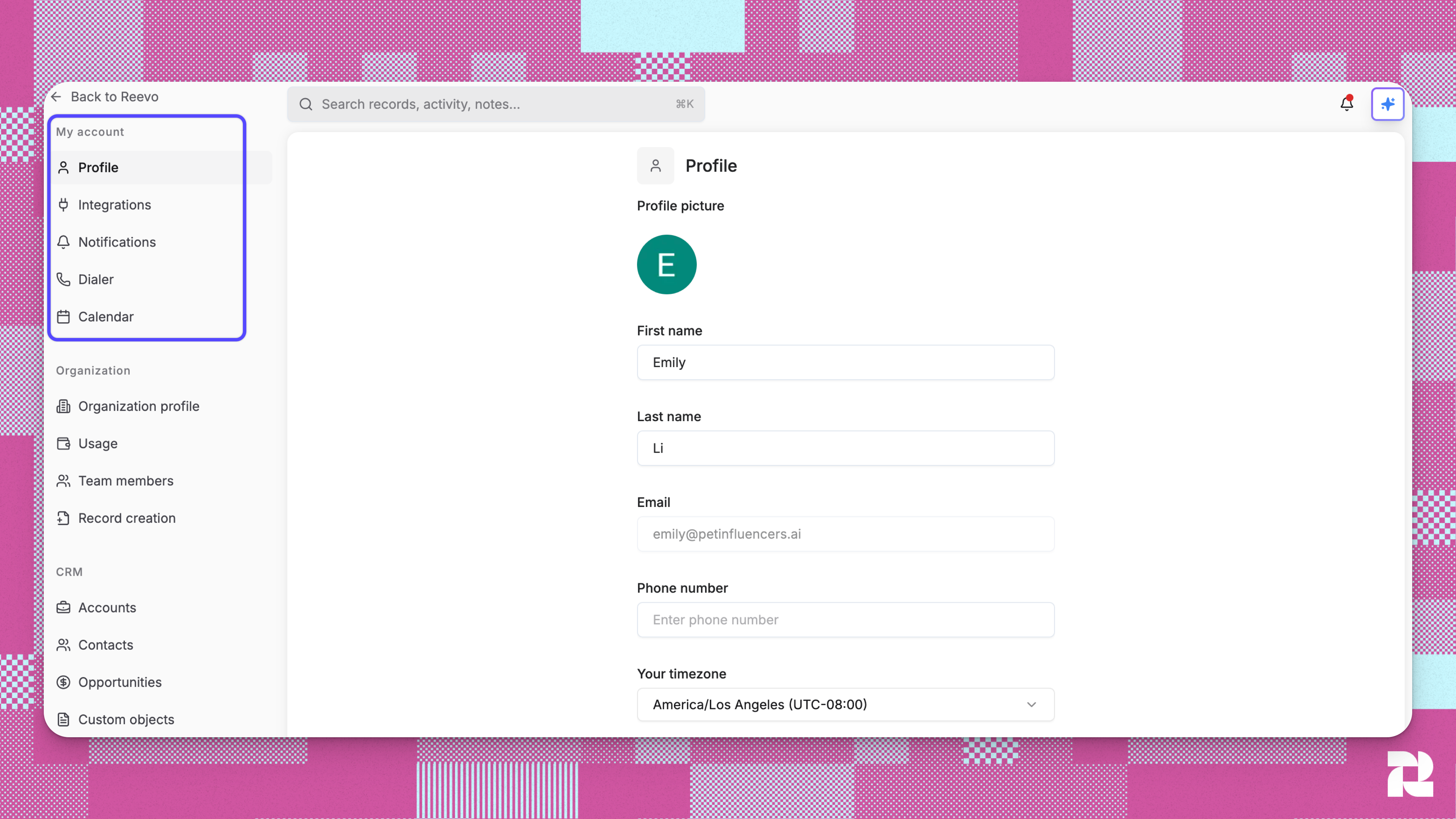 Individual Settings Navigation Pn