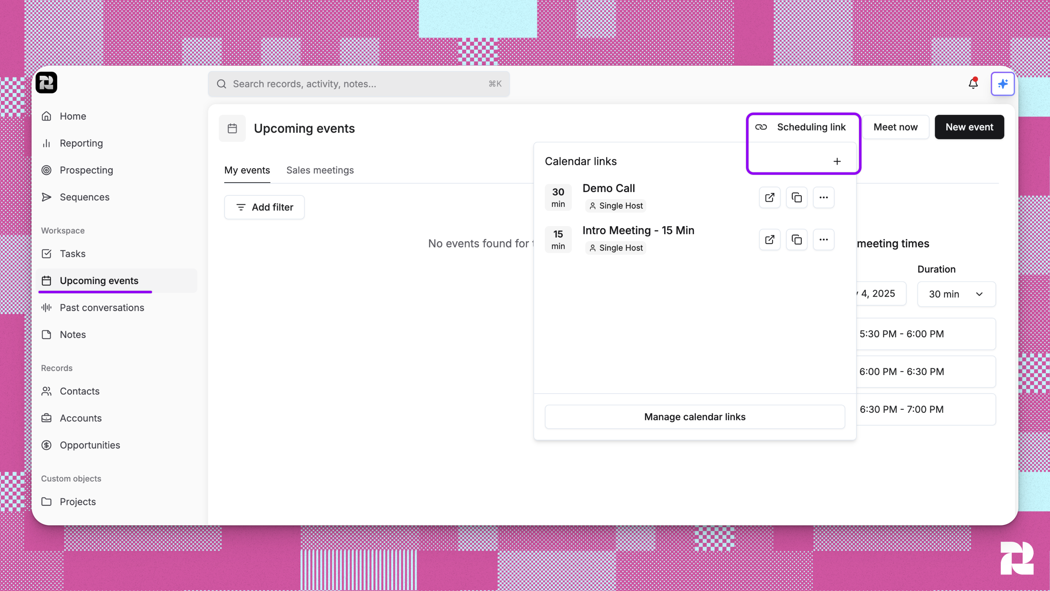 Scheduling Links Create Pn