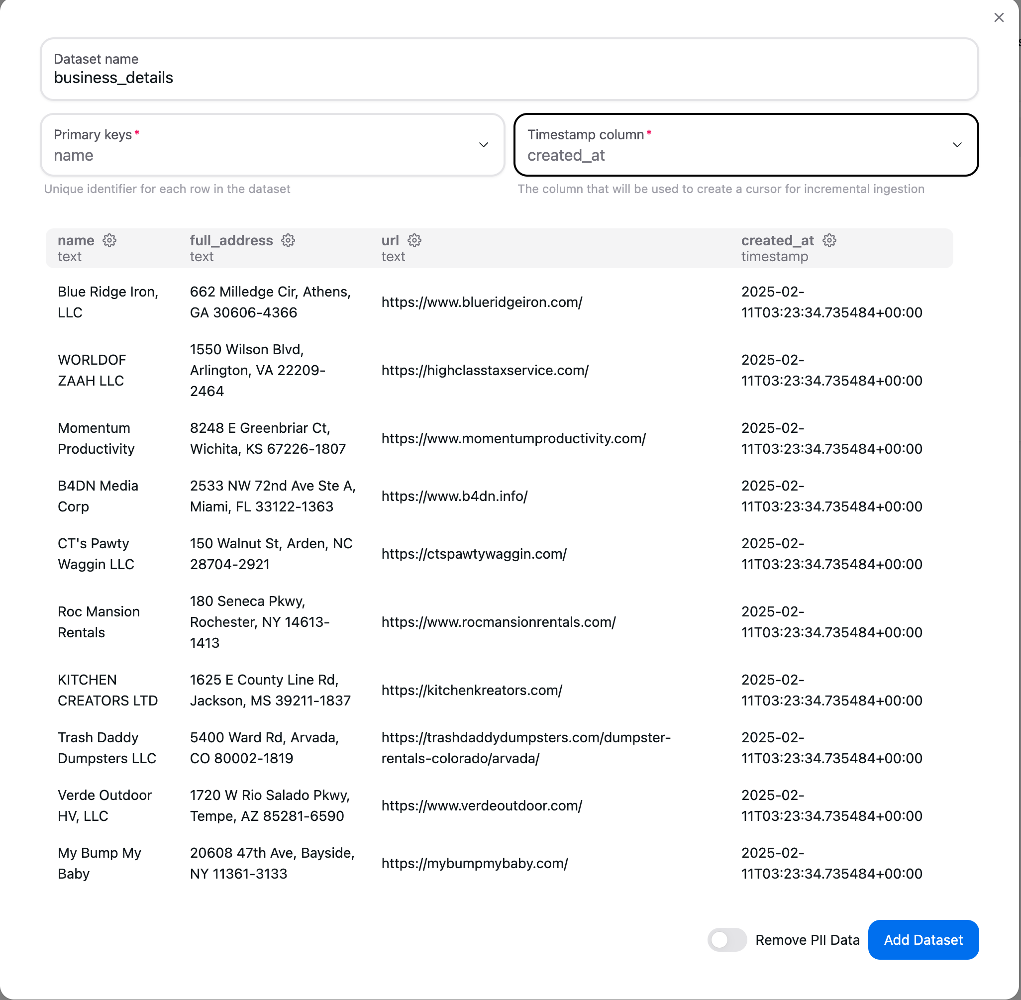 Setup Databricks Dataset