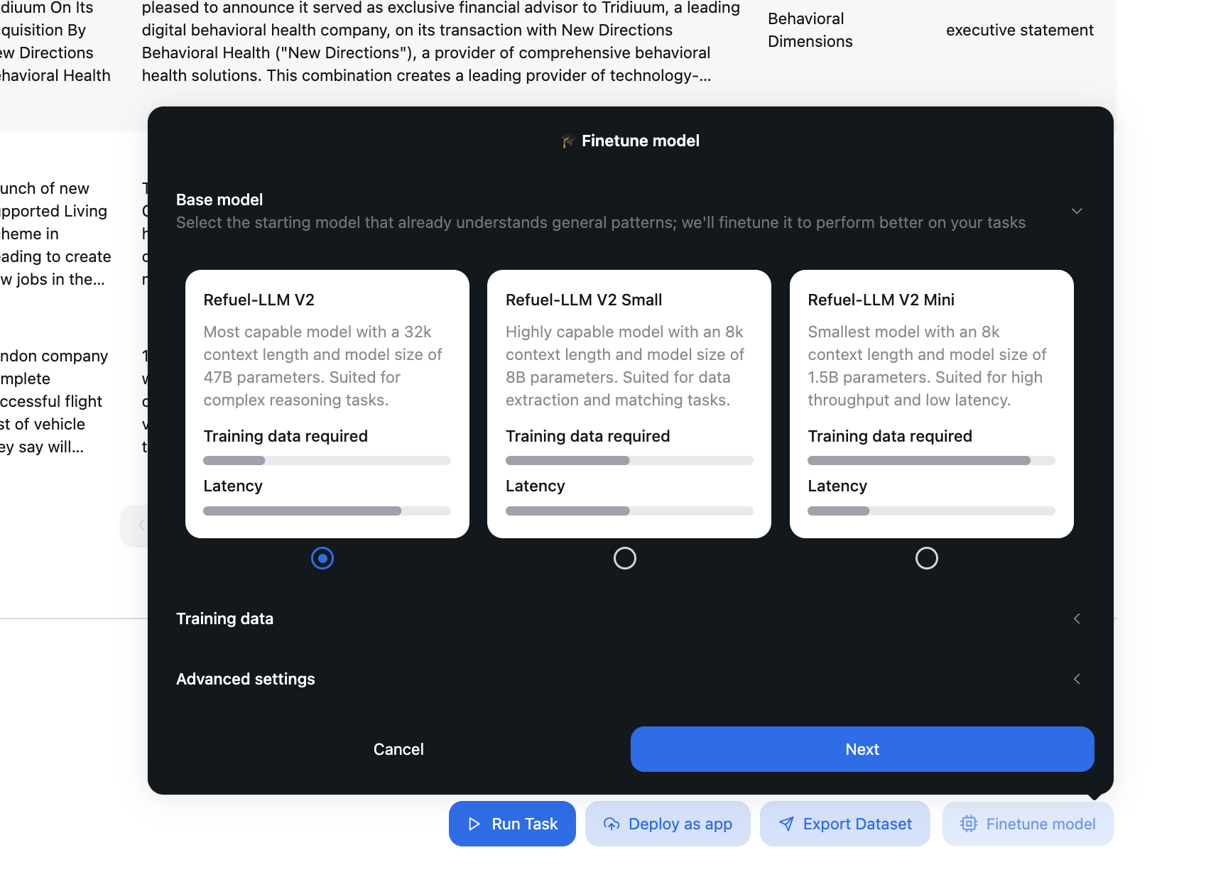 Finetuning Workflow Step 1