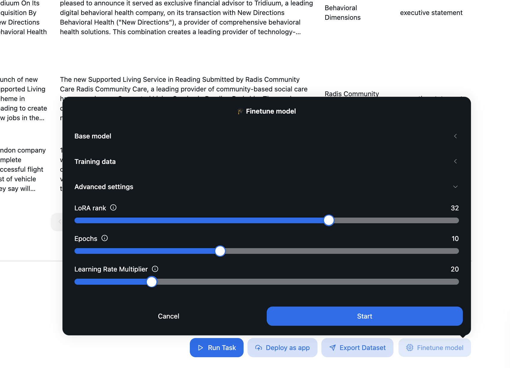 Finetuning Workflow Step 3