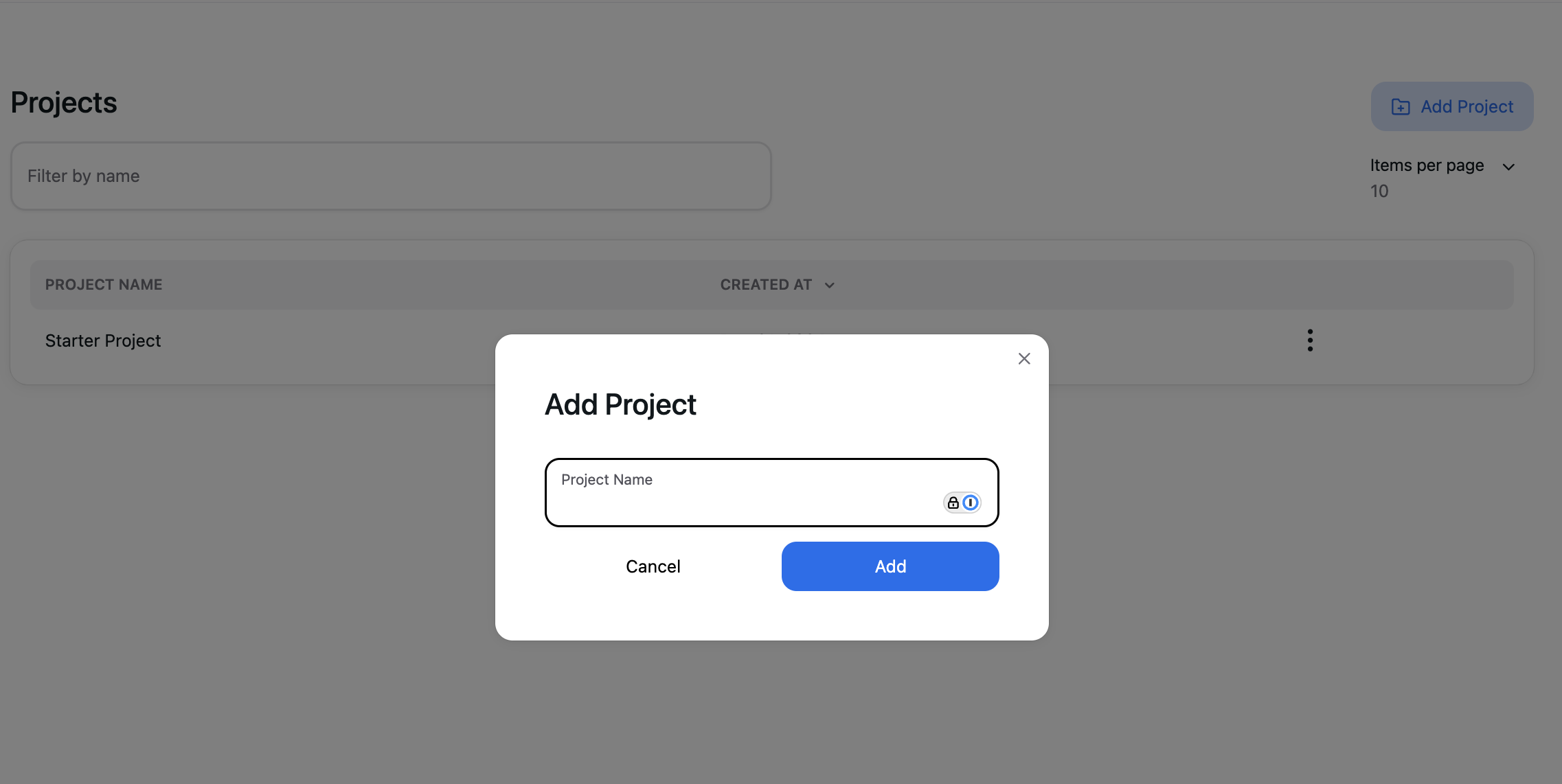 Create a new project