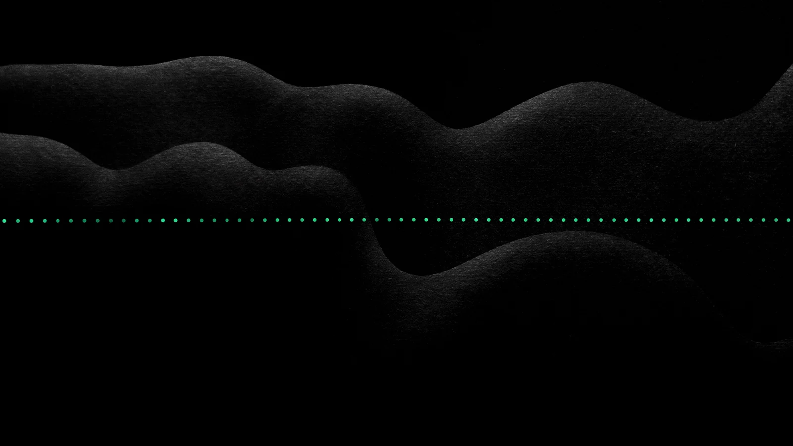 A pale dotted line crossing a dark undulating relief from edge to edge