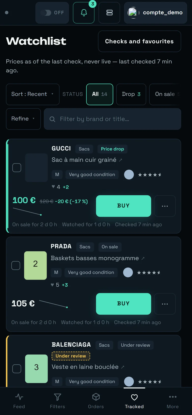 REGA's watchlist on a phone