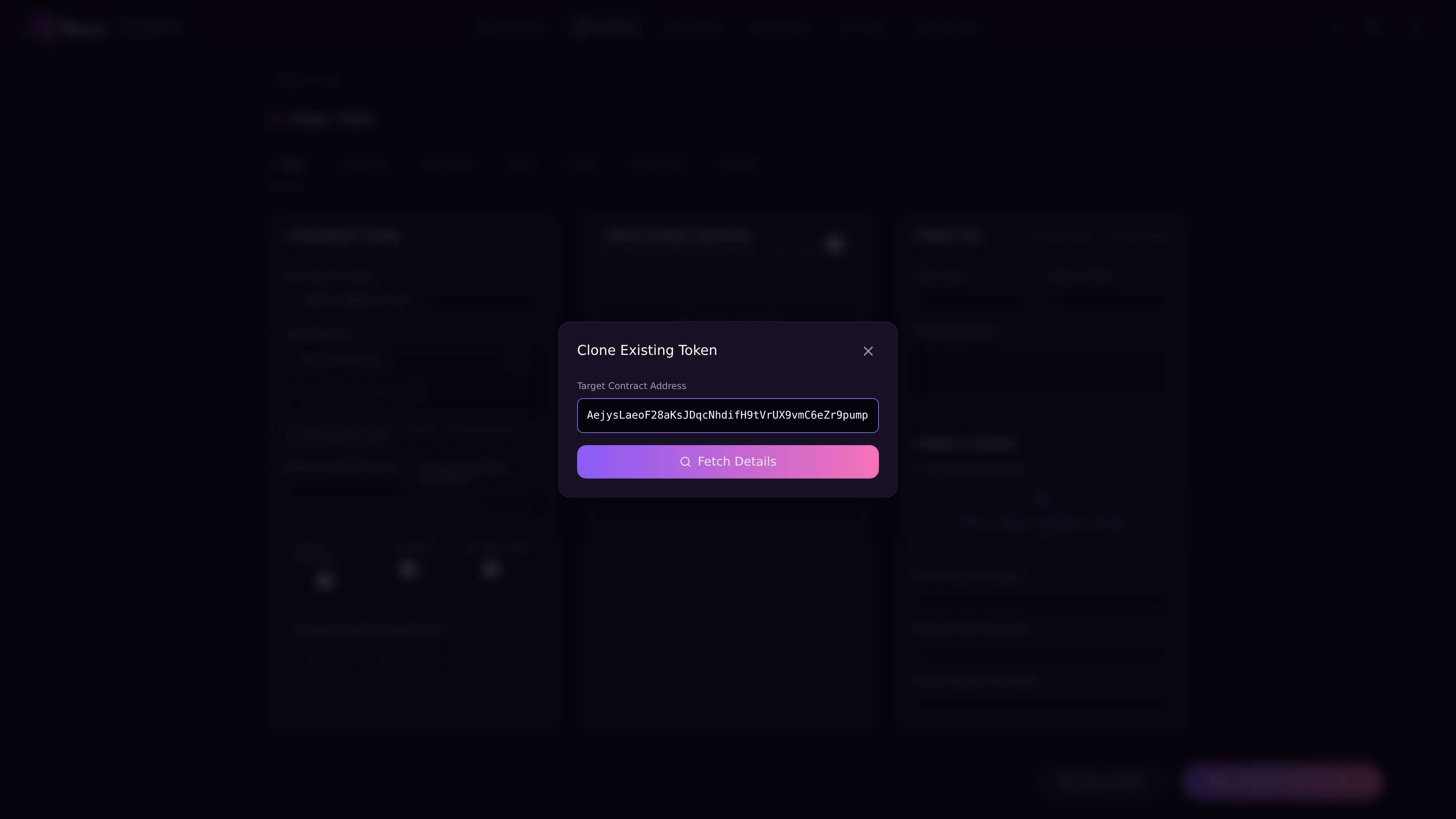 Clone existing token