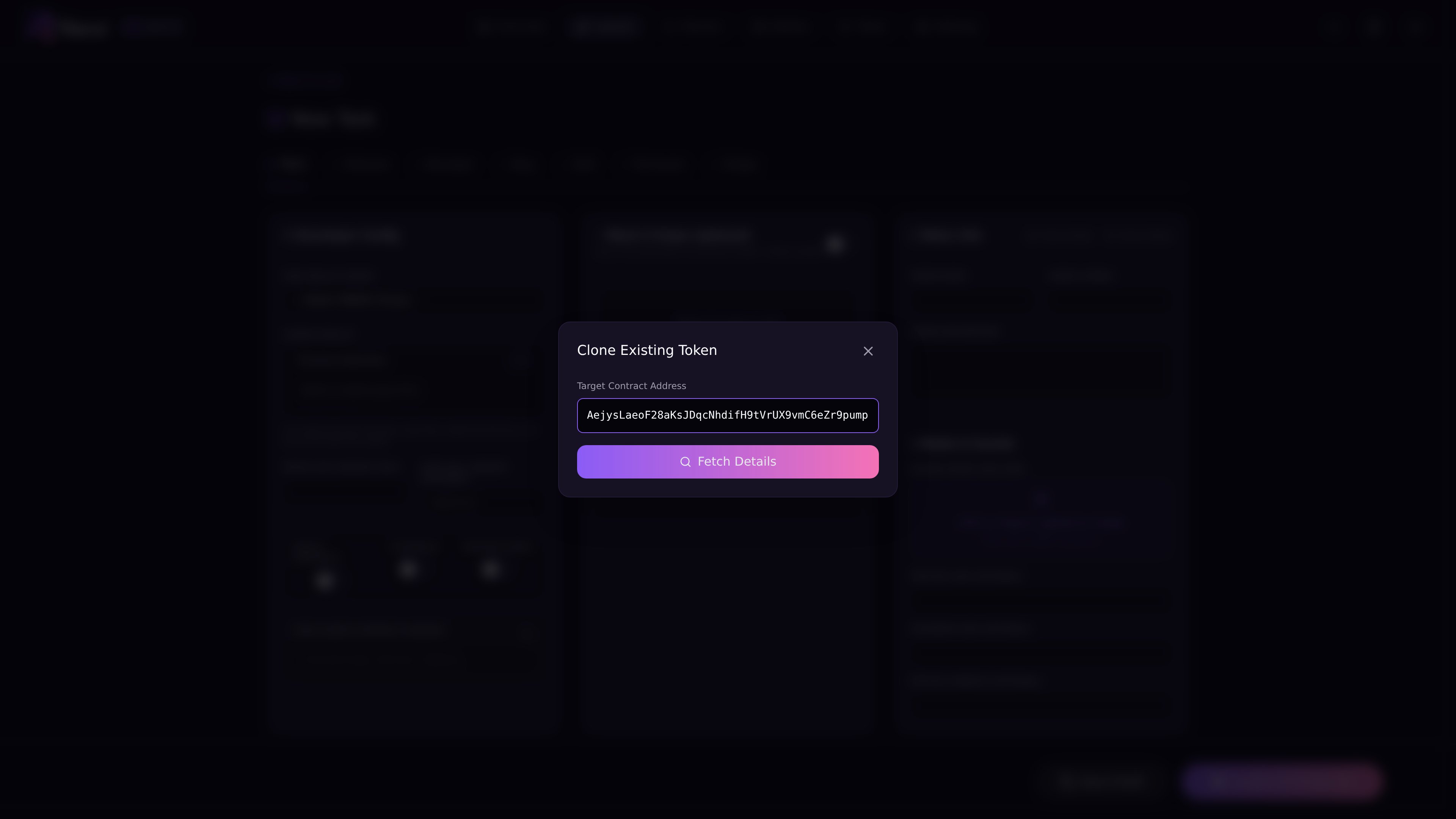 Clone existing token