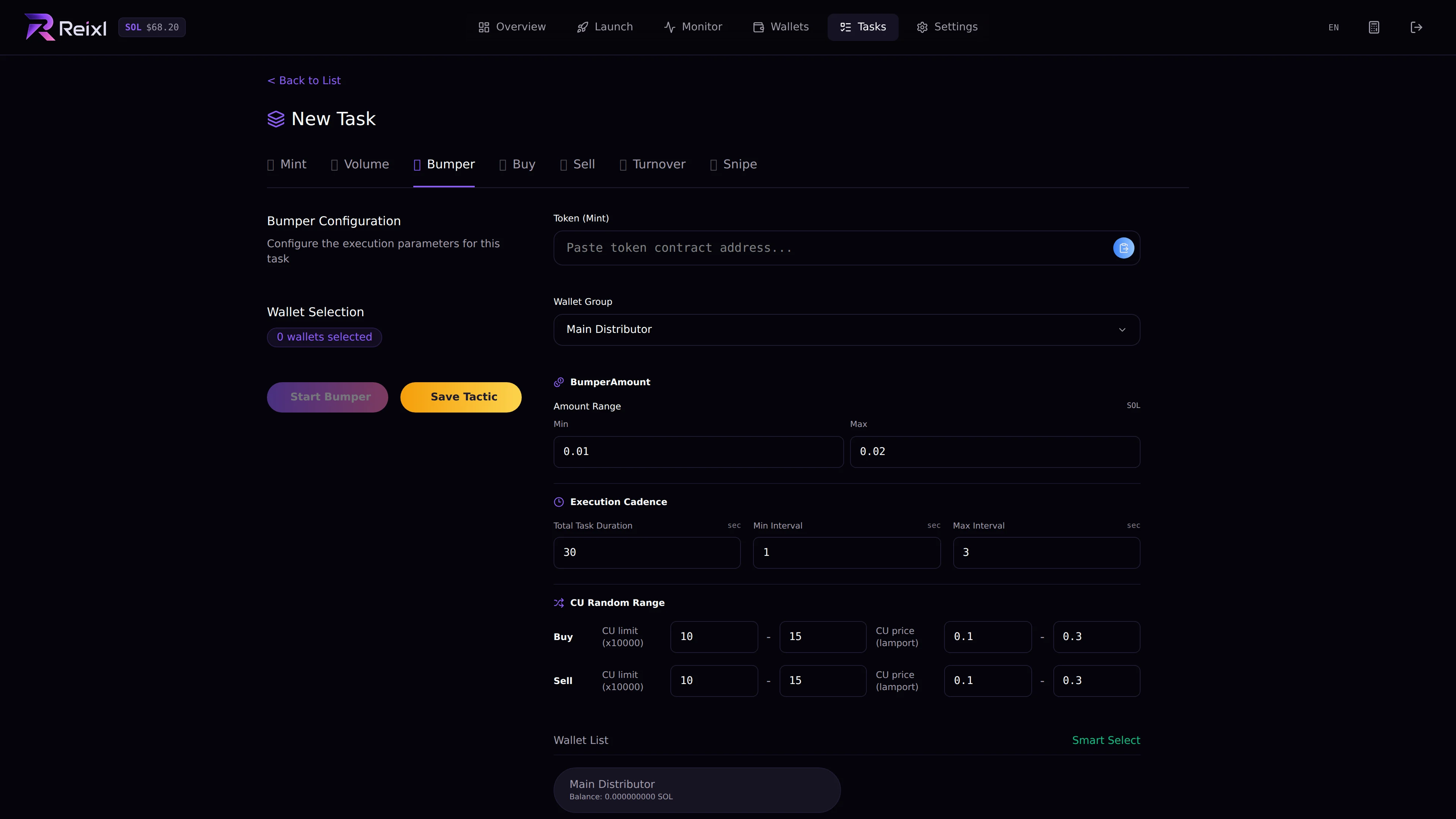 Bumper task composer