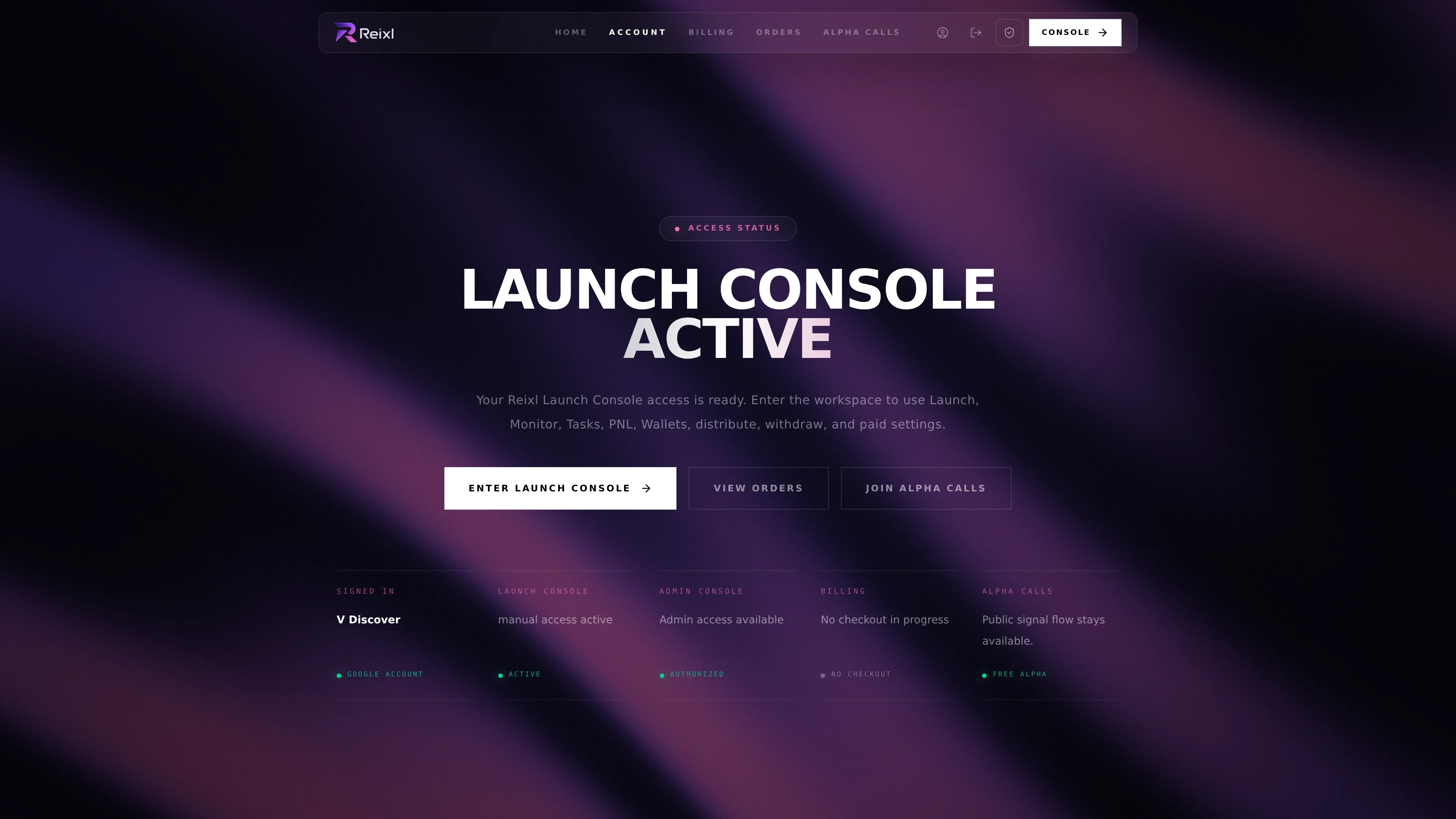 Account page