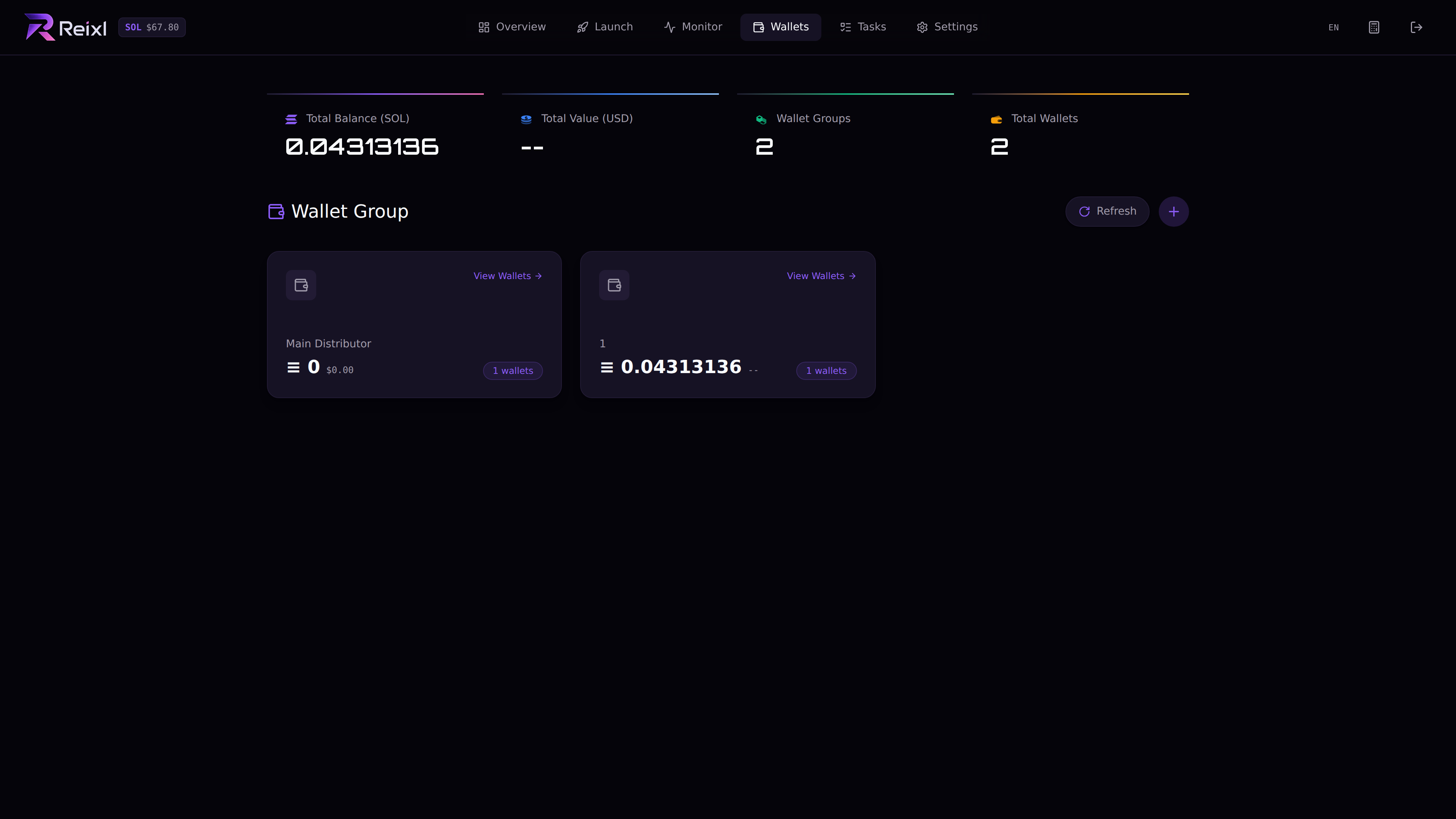 Reixl wallets overview