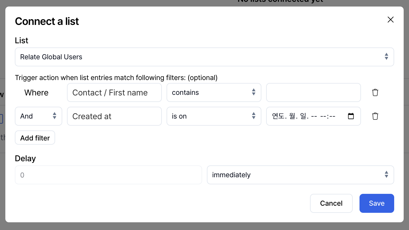 Triggered campaign list