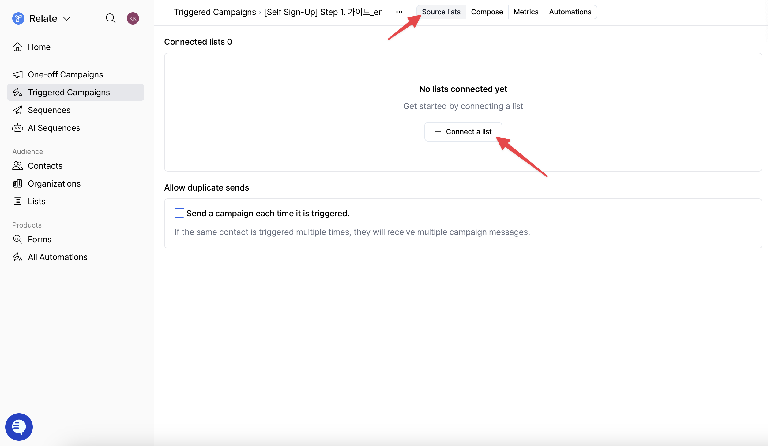 Triggered campaign start
