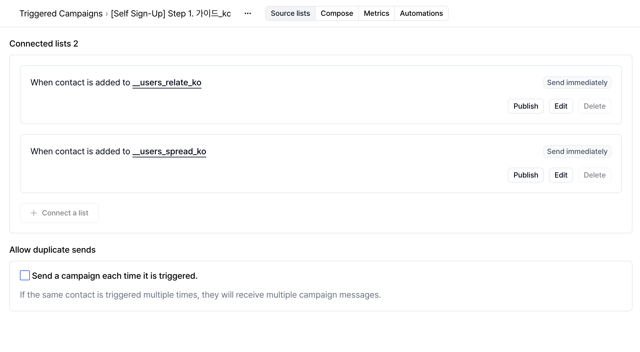 Triggered campaign start