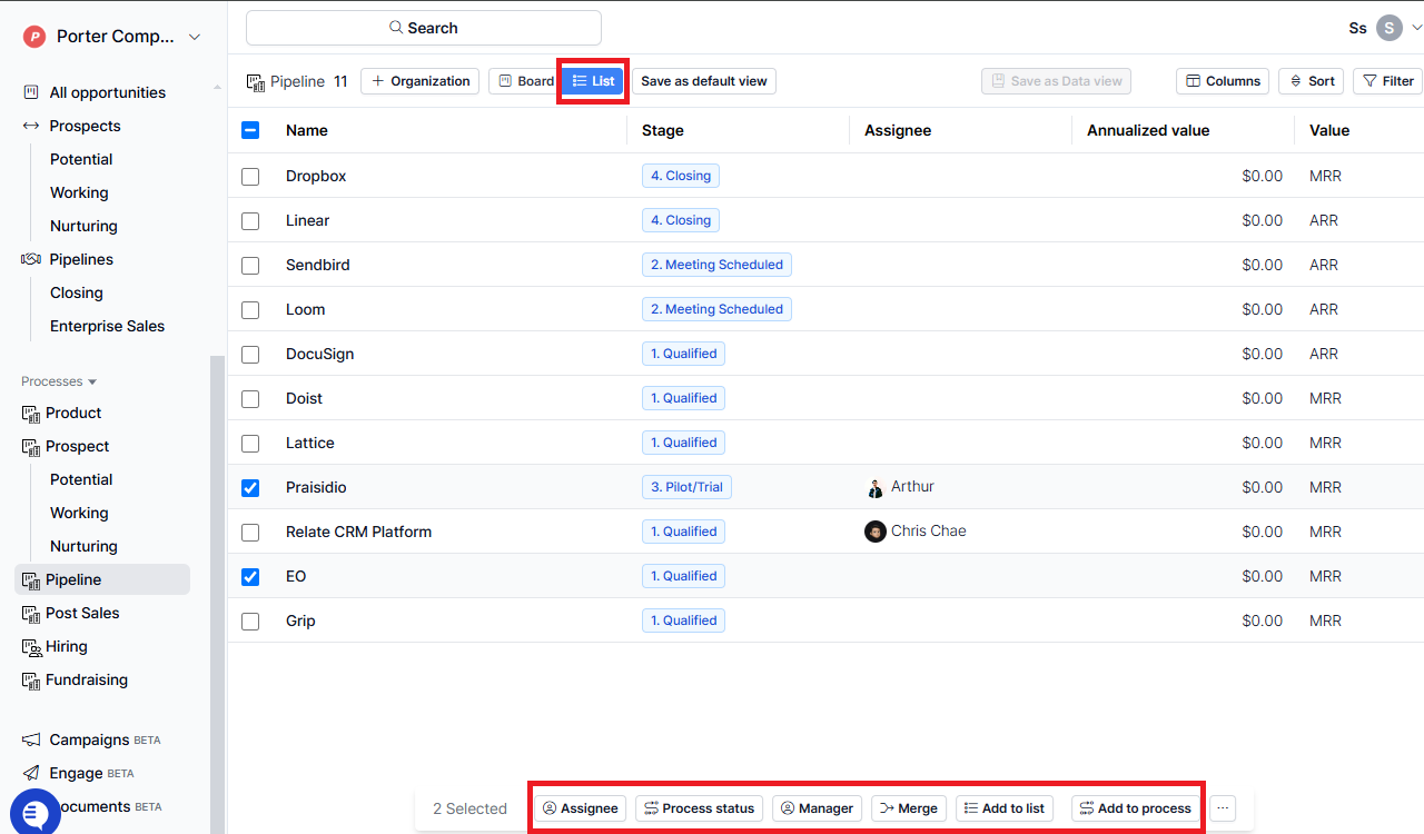 Shortcuts List View