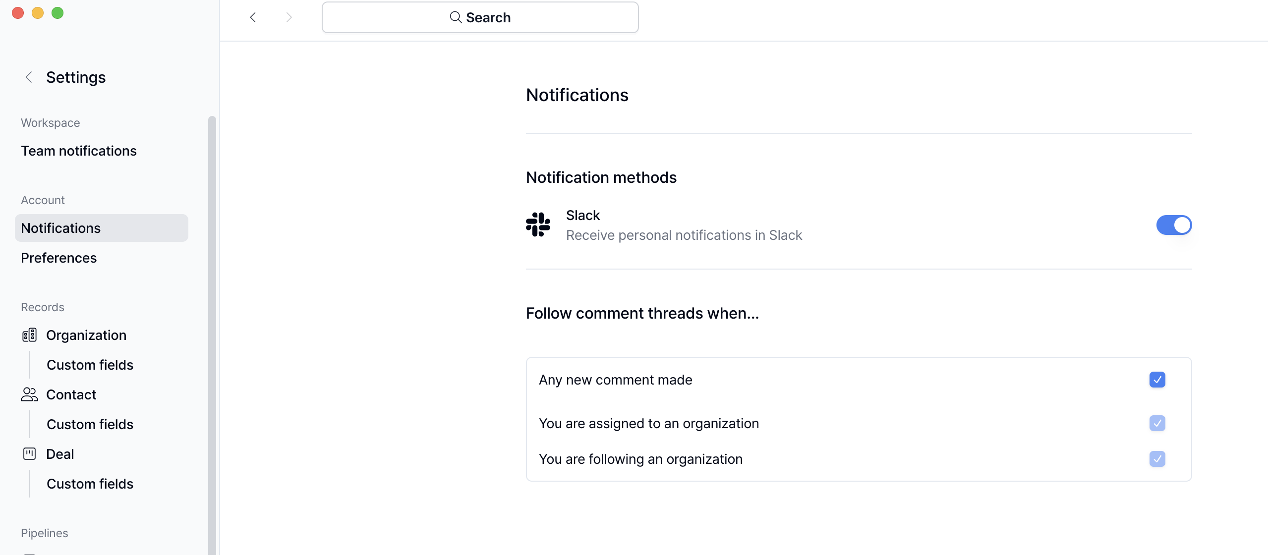 Personal Notifications