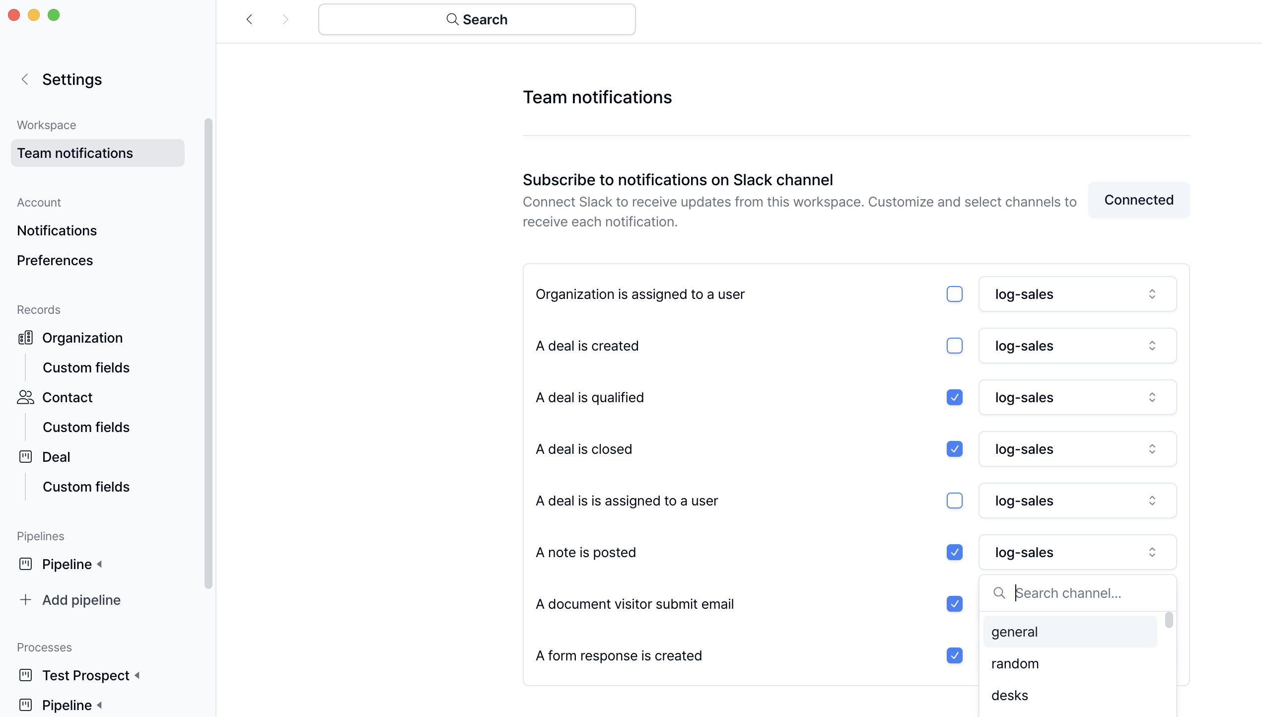 Team Notifications