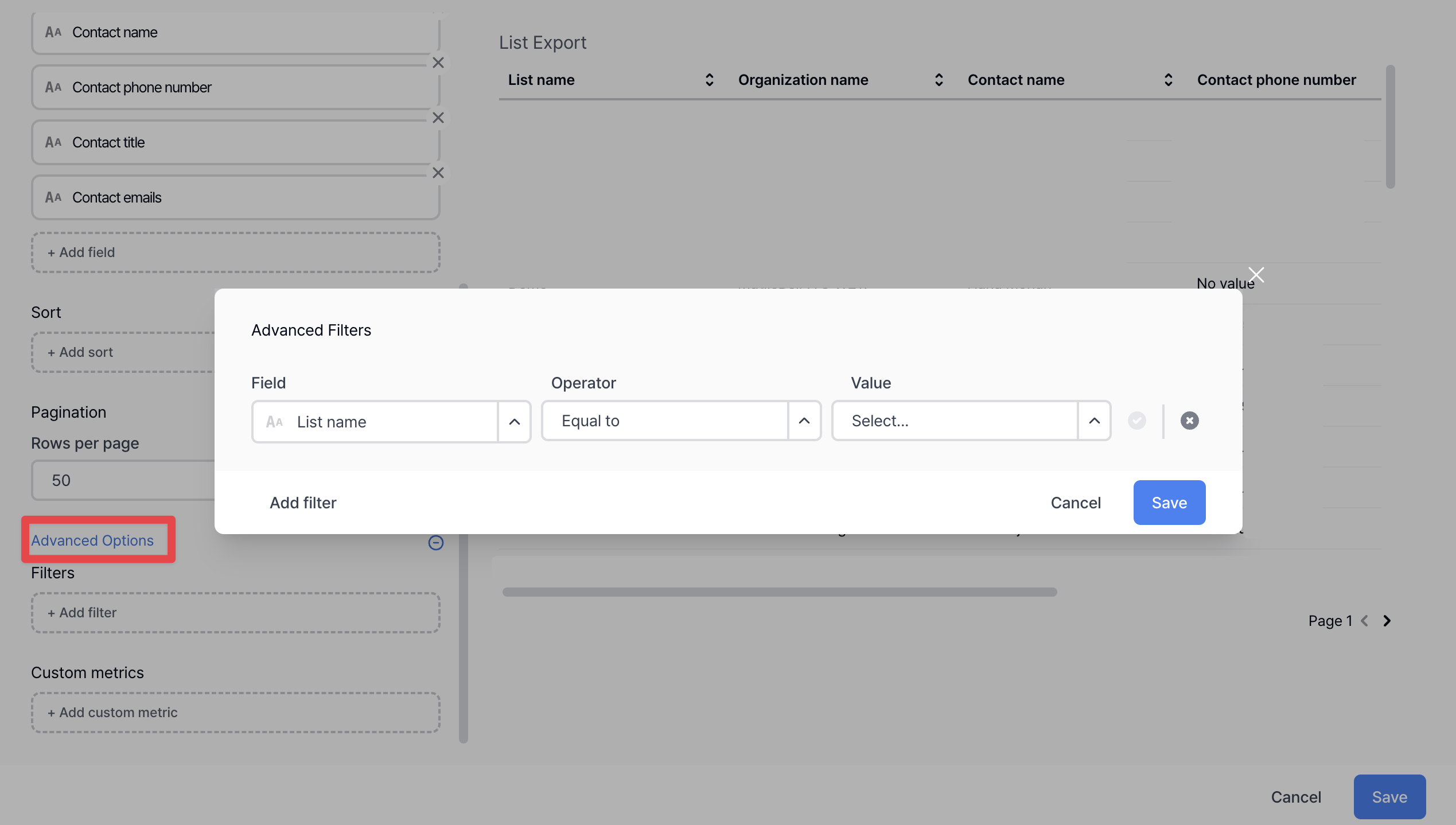 list-export