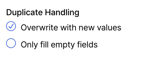 Duplicate handling