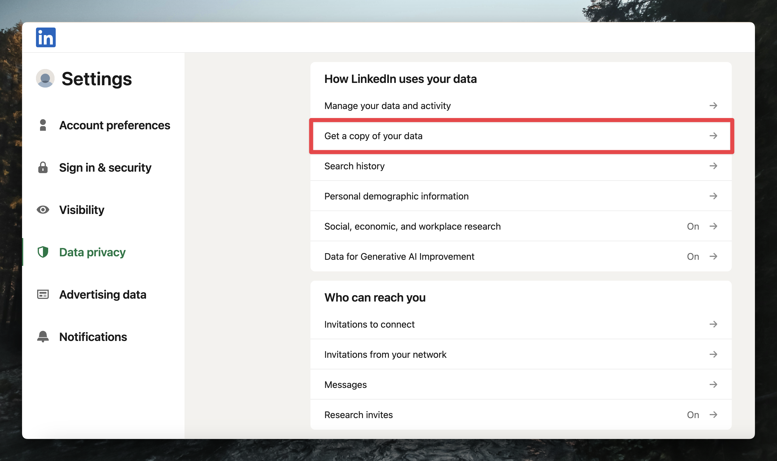 linkedin import 0