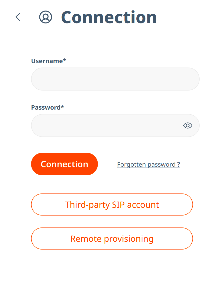 Linphone — Third-party SIP account 선택
