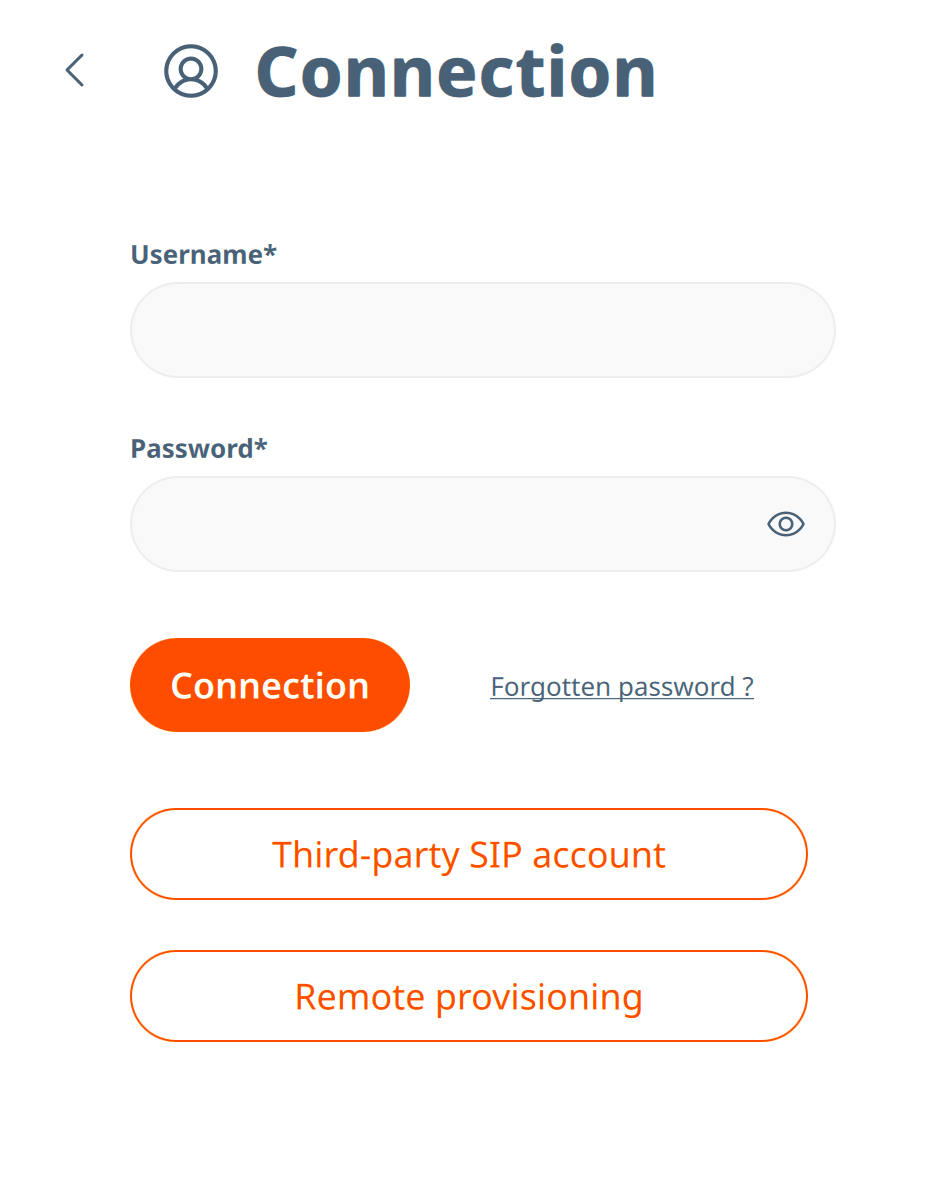 Linphone — Third-party SIP account 선택
