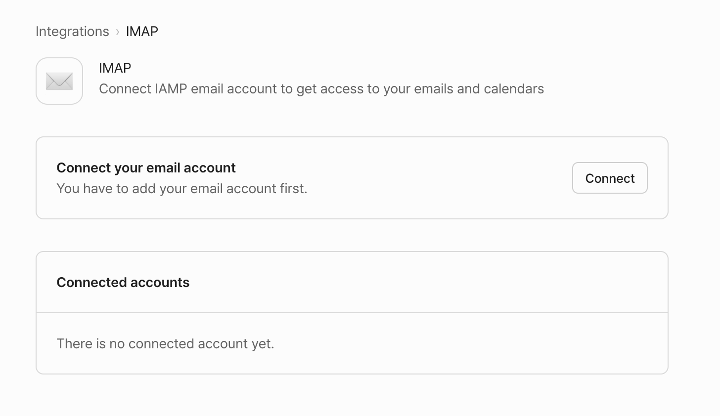 Start the IMAP connection