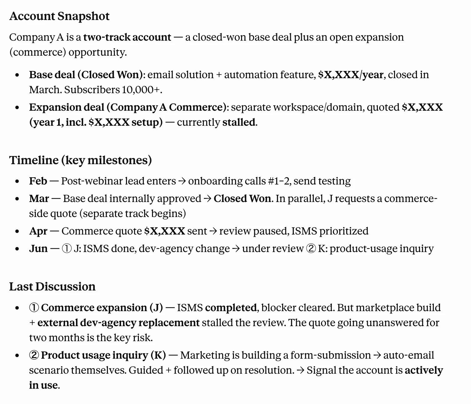 Customer research example