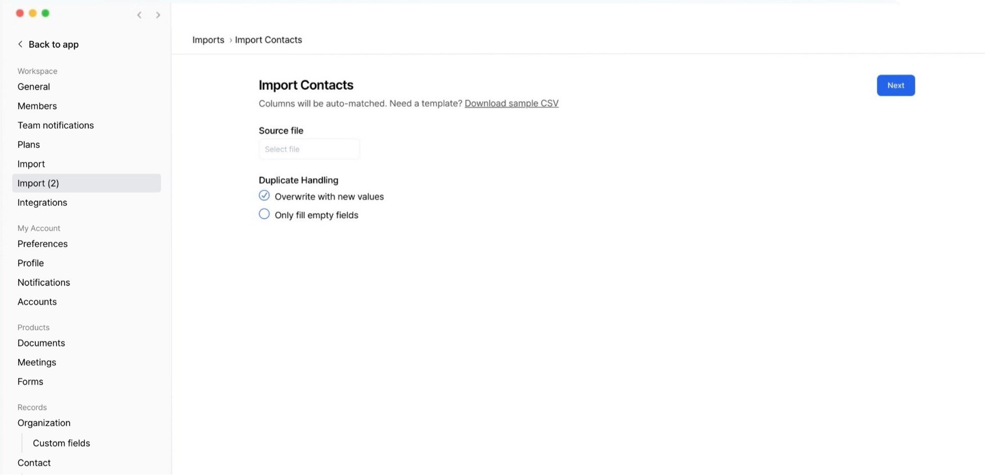 Upload file