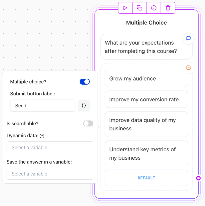 Release0.com - Agent buttons multiple choice element