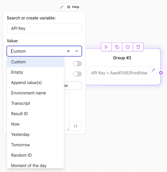 Release0.com - Set Variable Dialog elements