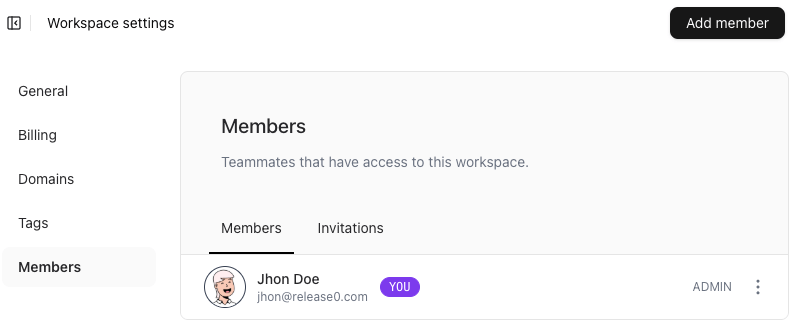User workspace