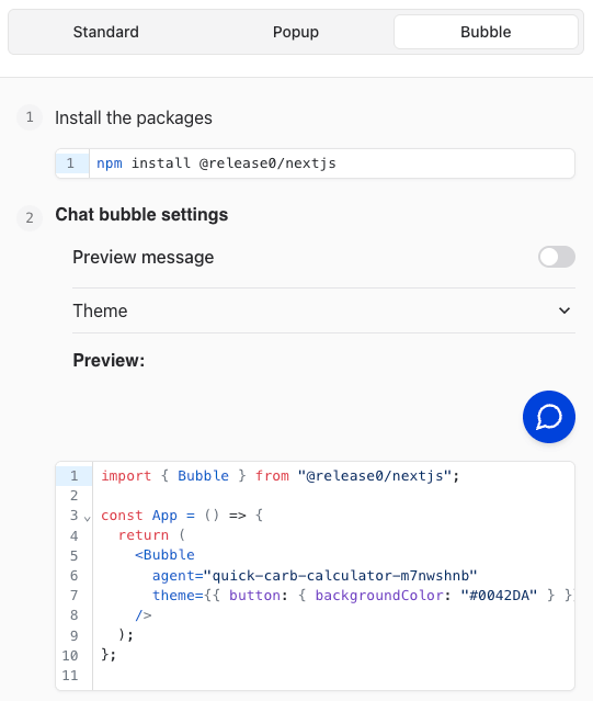NextJS bubble
