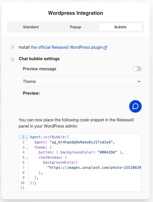 Release0.com - WordPress Bubble